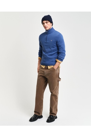 Gant Casual Cotton Half-Zip Sweater 442 vintage blue