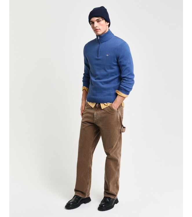 Gant Casual Cotton Half-Zip Sweater 442 vintage blue