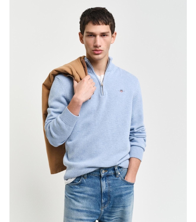 Gant Casual Cotton Half-Zip Sweater 497 lt blue melange