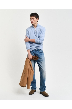 Gant Casual Cotton Half-Zip Sweater 497 lt blue melange