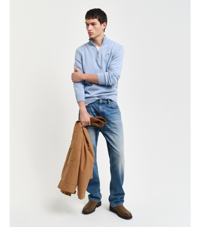 Gant Casual Cotton Half-Zip Sweater 497 lt blue melange
