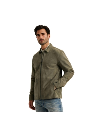 Cast Iron Long Sleeve Shirt Suede Shirt regu 6496 Smokey Olive