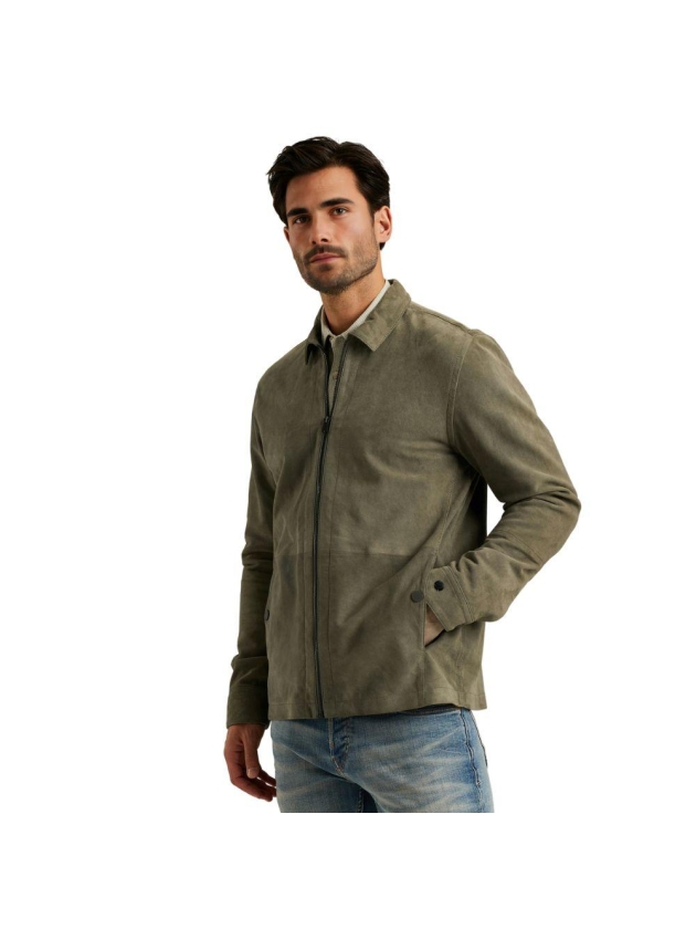 Cast Iron Long Sleeve Shirt Suede Shirt regu 6496 Smokey Olive