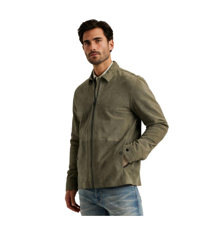 Cast Iron Long Sleeve Shirt Suede Shirt regu 6496 Smokey Olive