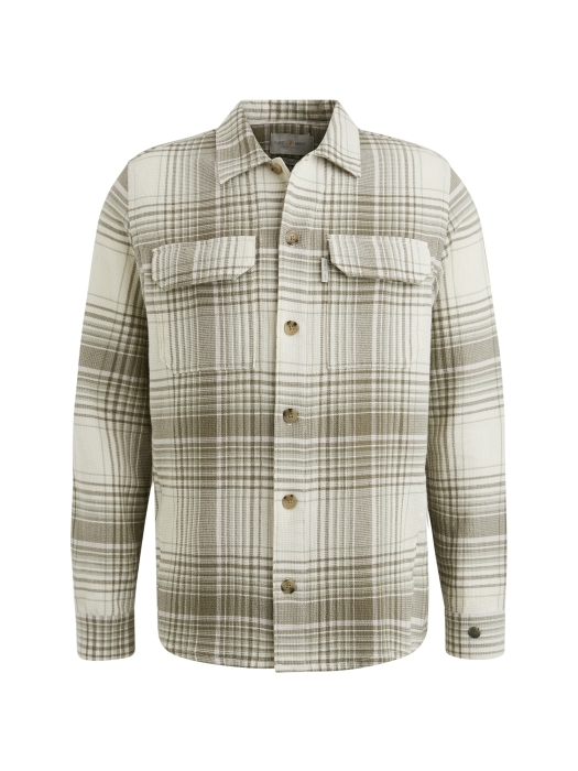 Cast Iron Long Sleeve Shirt Check weave YD 7165 Almond milk