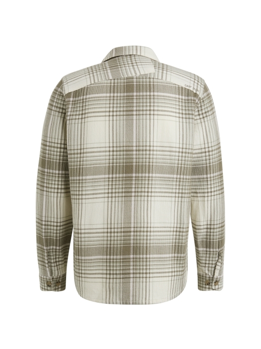 Cast Iron Long Sleeve Shirt Check weave YD 7165 Almond milk