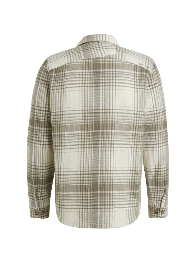 Cast Iron Long Sleeve Shirt Check weave YD 7165 Almond milk
