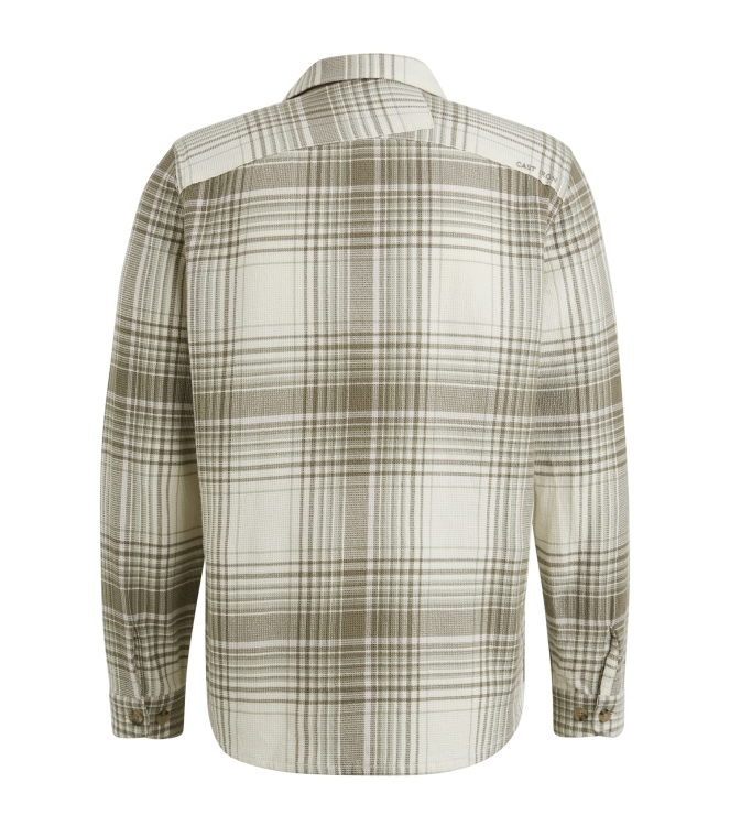 Cast Iron Long Sleeve Shirt Check weave YD 7165 Almond milk