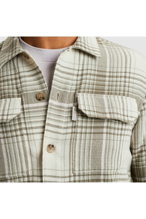 Cast Iron Long Sleeve Shirt Check weave YD 7165 Almond milk