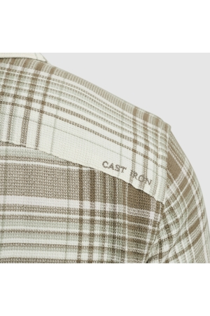 Cast Iron Long Sleeve Shirt Check weave YD 7165 Almond milk
