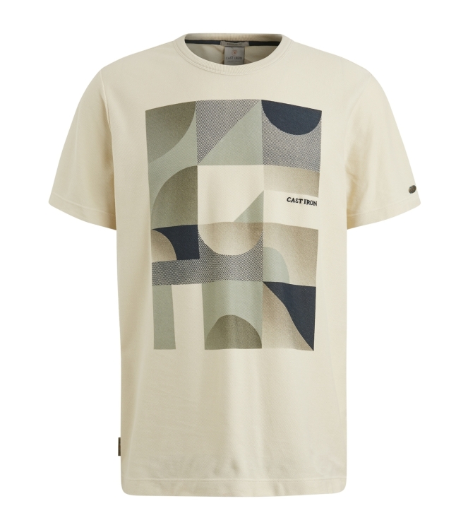 Cast Iron Short sleeve r-neck regular fit tw 7165 Almond milk