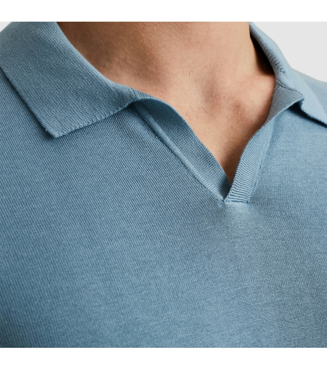 Cast Iron Short sleeve polo cotton modal 5143 Provincial blue