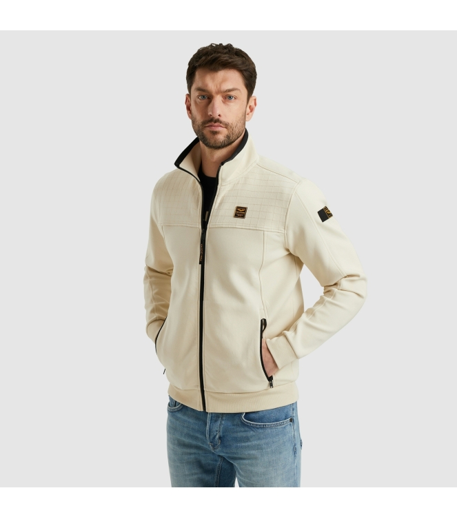 PME Legend Zip jacket spacer look sweat 7013 Bone white