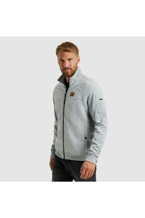 PME Legend Zip jacket jacquard interlock swea 921 L.grey mel