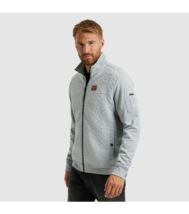 PME Legend Zip jacket jacquard interlock swea 921 L.grey mel