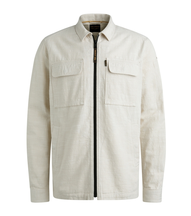 PME Legend Long Sleeve Shirt 2 tone Slub 7013 Bone white