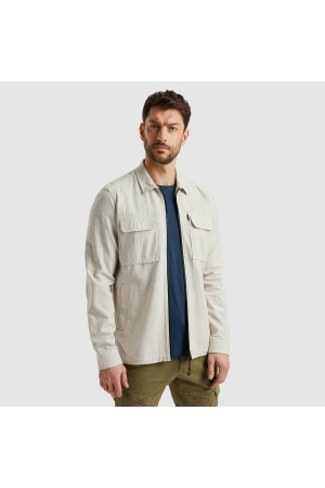 PME Legend Long Sleeve Shirt 2 tone Slub 7013 Bone white