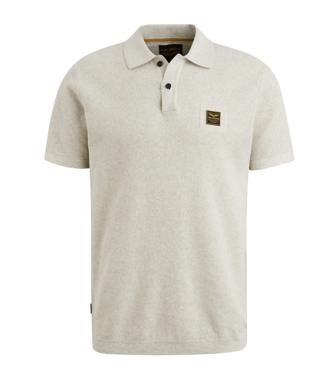 PME Legend Short sleeve polo cotton 910 Bone white melee