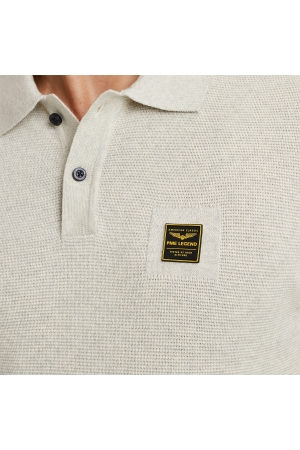 PME Legend Short sleeve polo cotton 910 Bone white melee