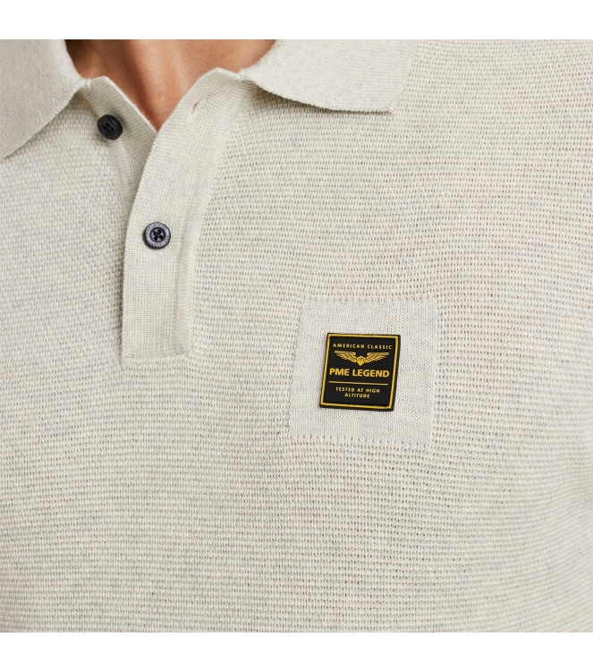 PME Legend Short sleeve polo cotton 910 Bone white melee