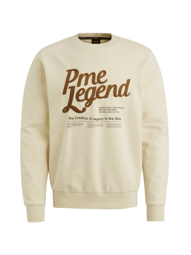 PME Legend Crewneck peached terry 7013 Bone white
