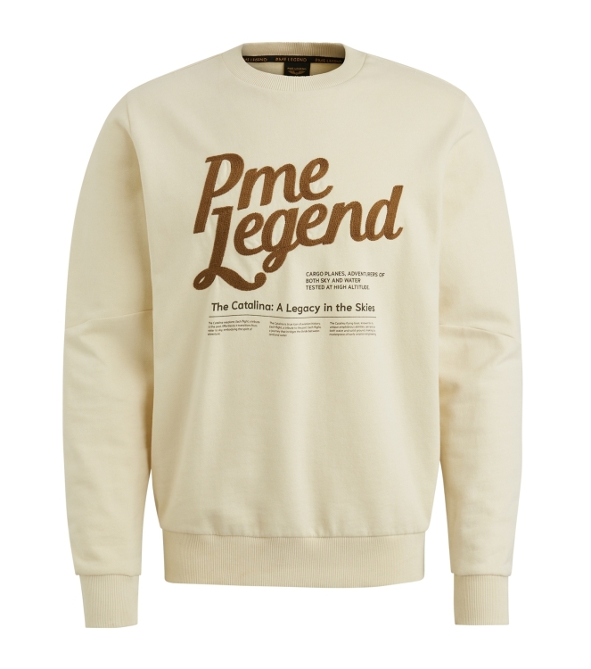 PME Legend Crewneck peached terry 7013 Bone white