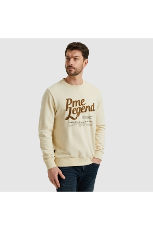 PME Legend Crewneck peached terry 7013 Bone white