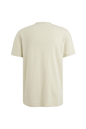 PME Legend Short sleeve r-neck jacquard strip 7013 Bone white