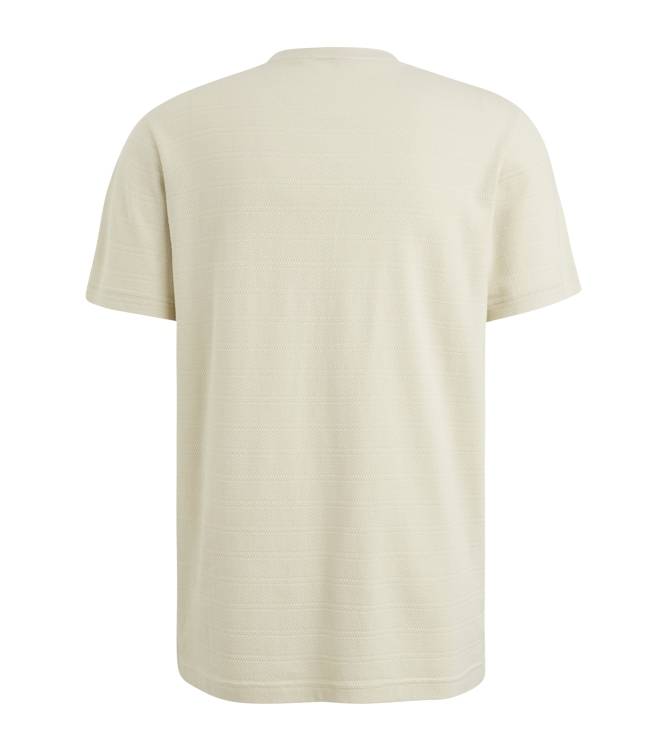 PME Legend Short sleeve r-neck jacquard strip 7013 Bone white