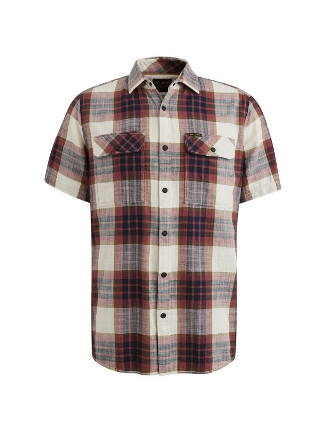PME Legend Short Sleeve Shirt Y/D Slub Herrin 4021 Dry rose