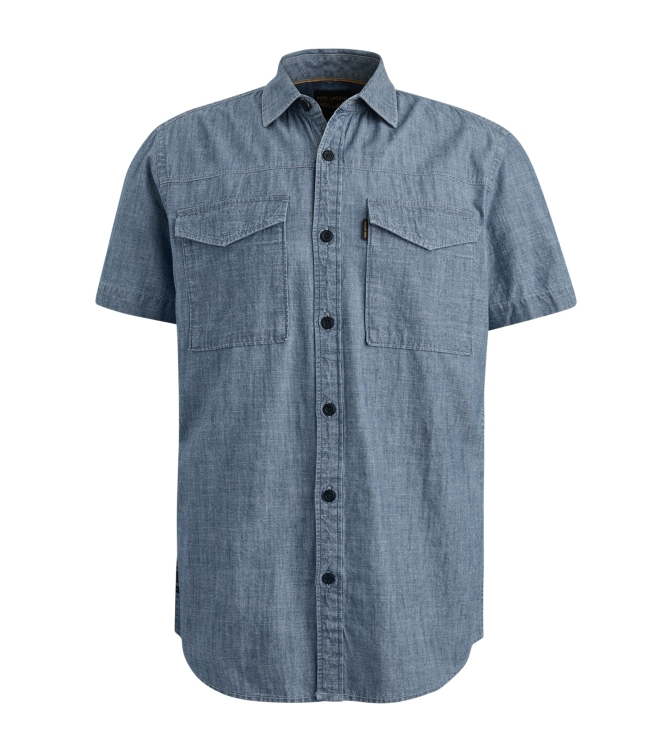 PME Legend Short Sleeve Shirt Indigo Chambray 590 Real indigo