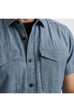 PME Legend Short Sleeve Shirt Indigo Chambray 590 Real indigo