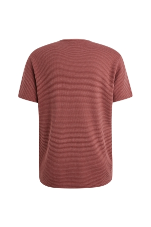 PME Legend Short sleeve r-neck textured strip 4021 Dry rose