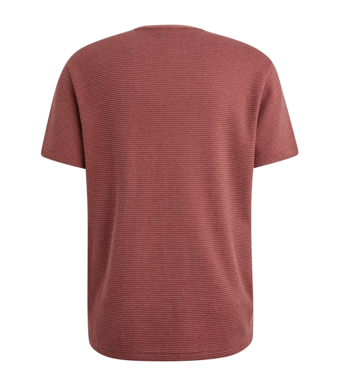 PME Legend Short sleeve r-neck textured strip 4021 Dry rose