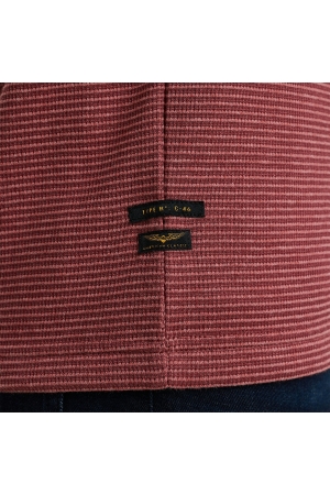 PME Legend Short sleeve r-neck textured strip 4021 Dry rose