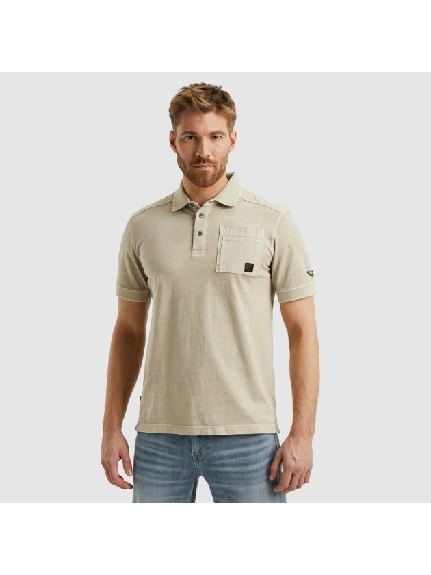 PME Legend Short sleeve polo cargo garment dy 7013 Bone white