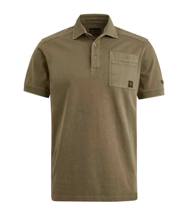 PME Legend Short sleeve polo cargo garment dy 8035 Beech