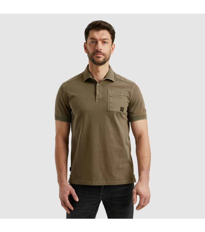 PME Legend Short sleeve polo cargo garment dy 8035 Beech