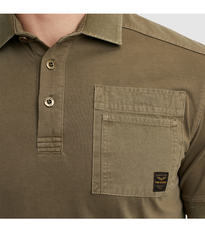 PME Legend Short sleeve polo cargo garment dy 8035 Beech