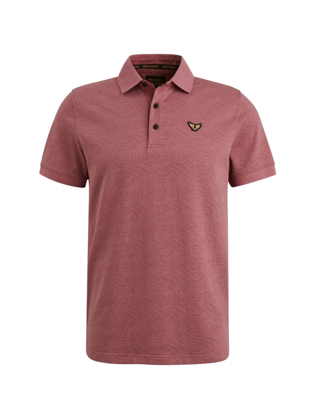 PME Legend Short sleeve polo Jacquard jersey 4021 Dry rose