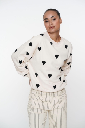 Geisha Sweater hearts terry 721 Light sand