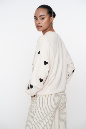 Geisha Sweater hearts terry 721 Light sand