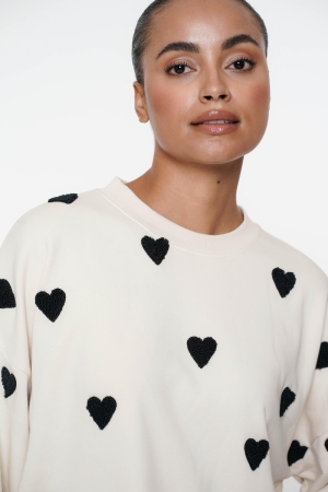 Geisha Sweater hearts terry 721 Light sand