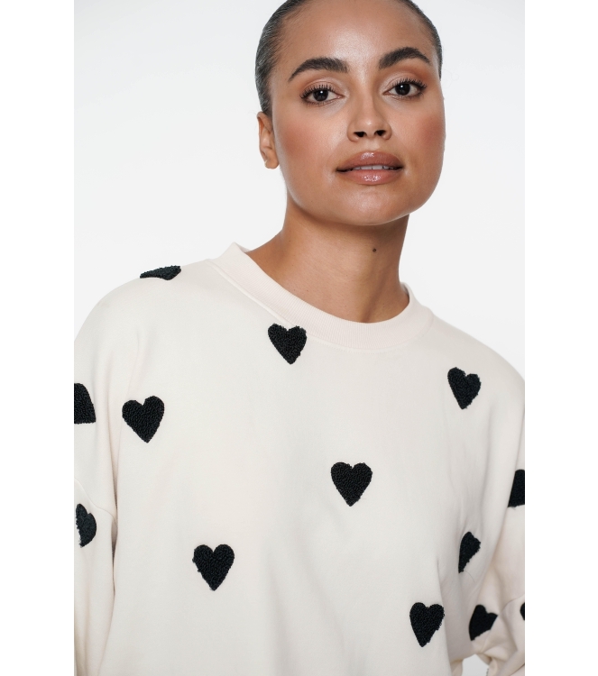 Geisha Sweater hearts terry 721 Light sand