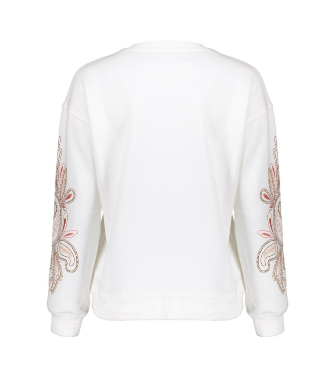 Geisha Sweater embroiderd sleeves 010 Off white