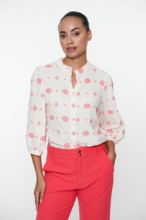 Geisha Blouse embroidery 010 Off white