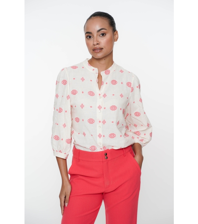 Geisha Blouse embroidery 010 Off white