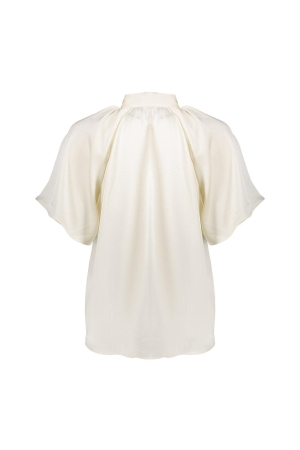 Geisha BLouse satin with bow 010 Off white