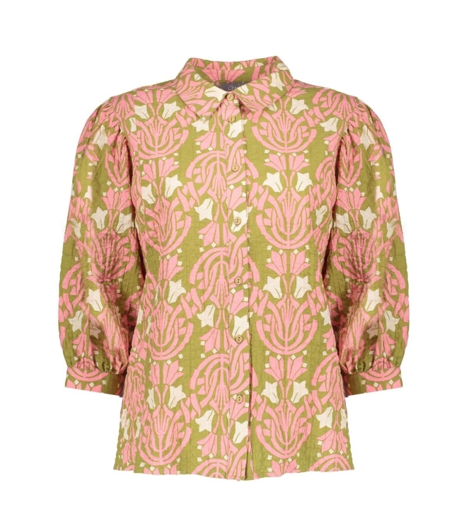 Geisha Blouse 530 Green/pink