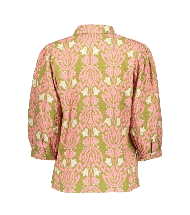 Geisha Blouse 530 Green/pink